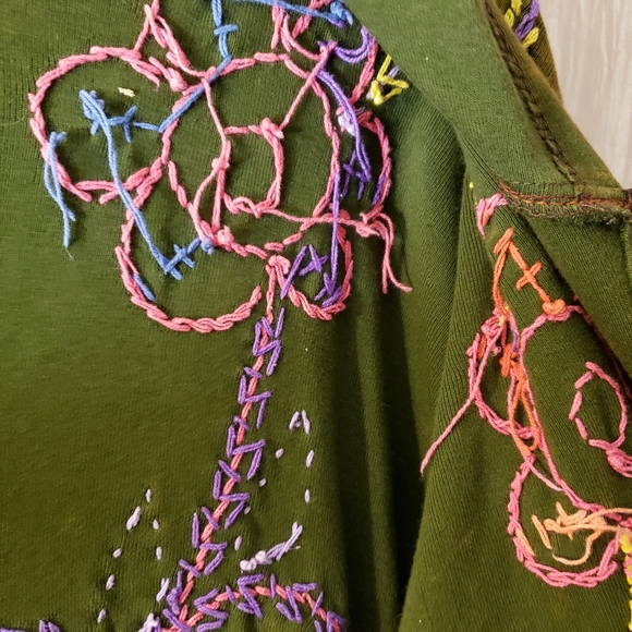 Rising International Zip Up Hoodie Boho Hippie Large Unique Pattern - Picture 9 of 11